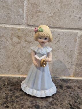 Enesco Growing Up Birthday Girl Age 6 Porcelain Doll Vintage Collectible 1981